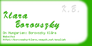 klara borovszky business card